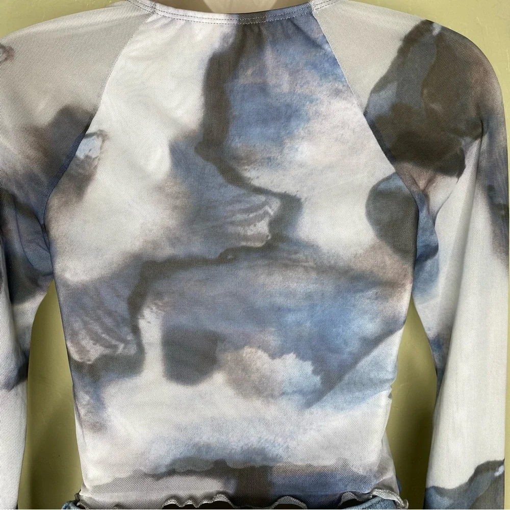 Stylish Abstract Long Sleeve Women's Top Size S Small - Picture 9 of 12